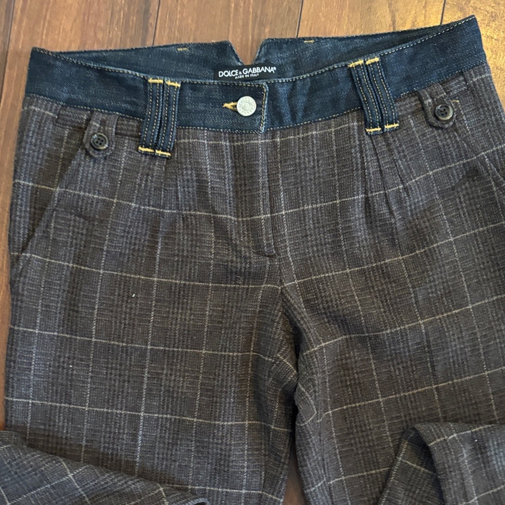 Dolce & Gabbana Checkered Trousers in Black and Gray